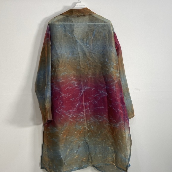 Vintage Semi Sheer Metallic Evening Jacket Lightweight Art to Wear 18 - Picture 9 of 12